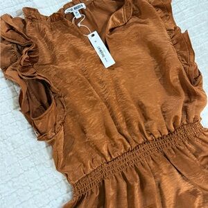 Steve Madden Rust Ruffle Mini Dress